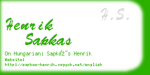 henrik sapkas business card